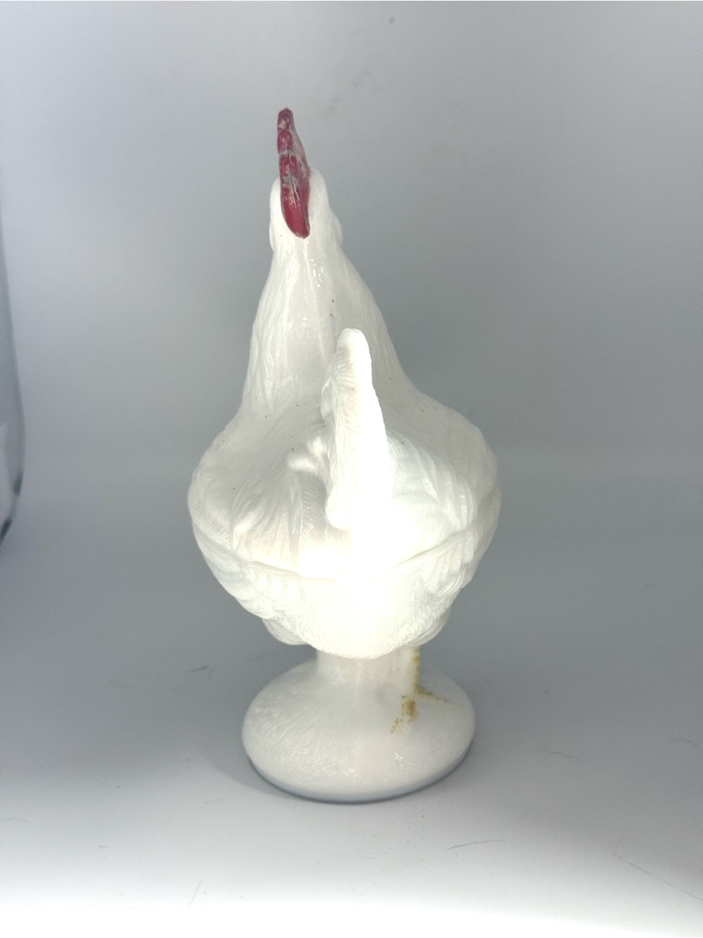 Vintage ?Westmoreland? White Milk Glass Chicken - Picture 3 of 7